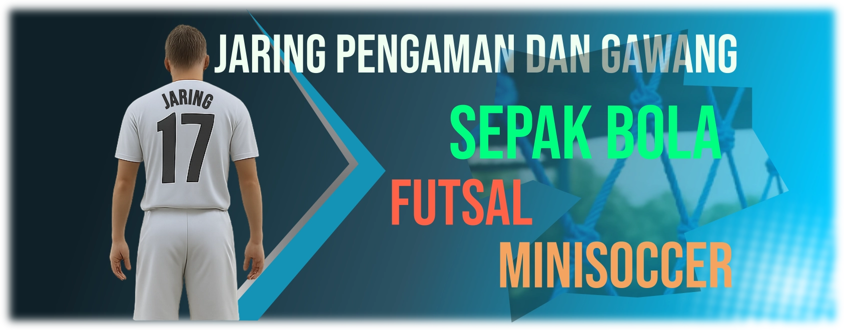 jaring pengaman lapangan bola dan jaring bola